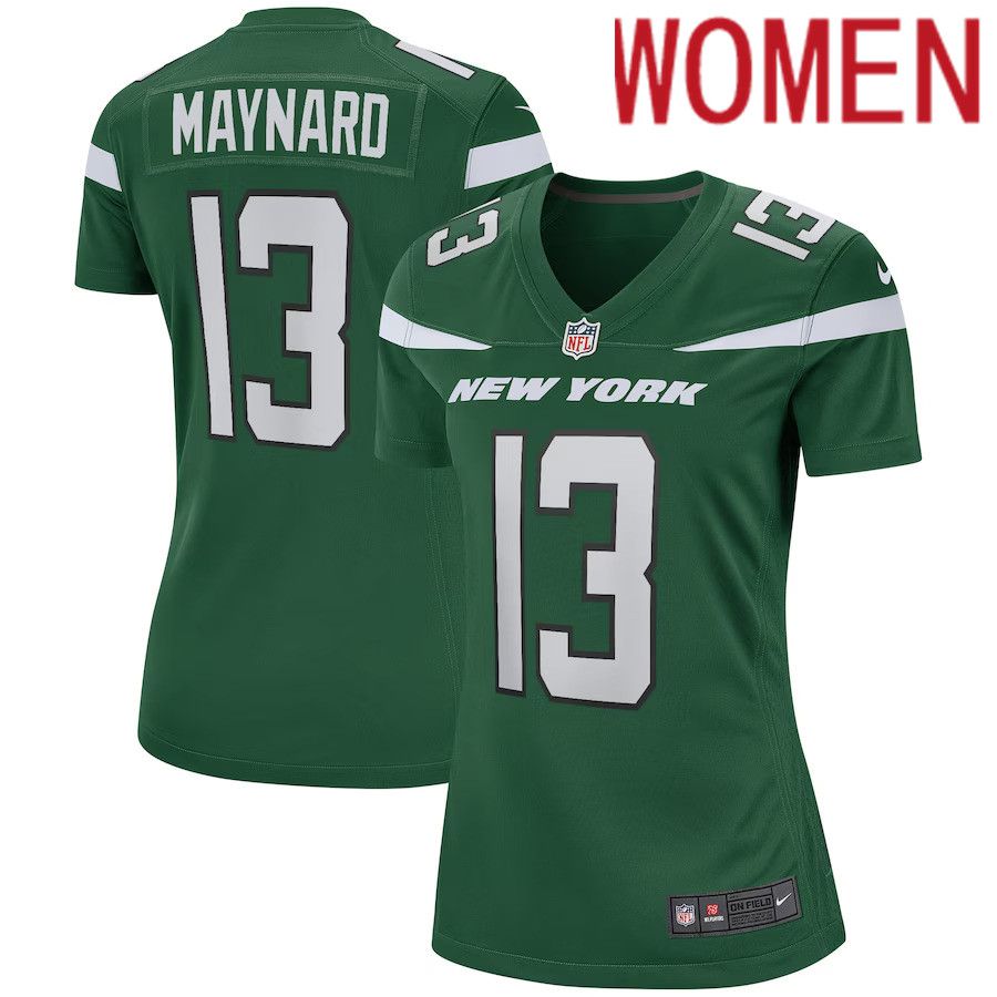 Women New York Jets #13 Don Maynard Nike Gotham Green Game Retired Player NFL Jersey->women nfl jersey->Women Jersey